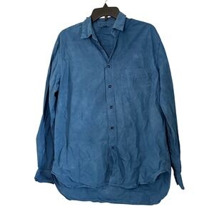 Alex Mill Wash & Go Button Down Shirt Blue Long Sleeve Cotton - Small